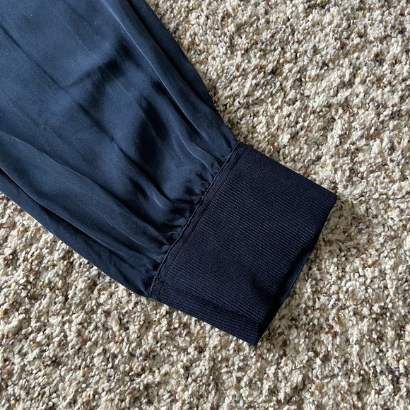 Theory Navy Silk Joggers - Picture 5 of 6